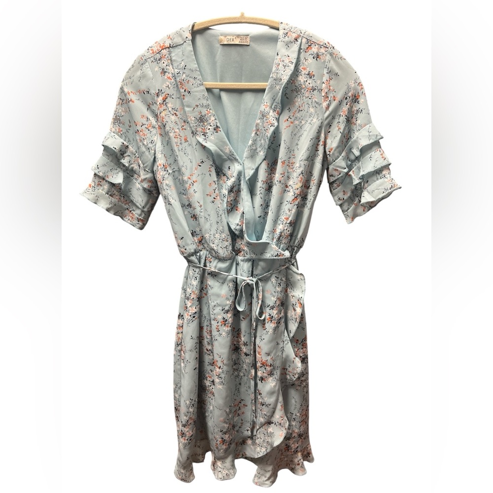 Dex Green Tiered Ruffle Midi Dress